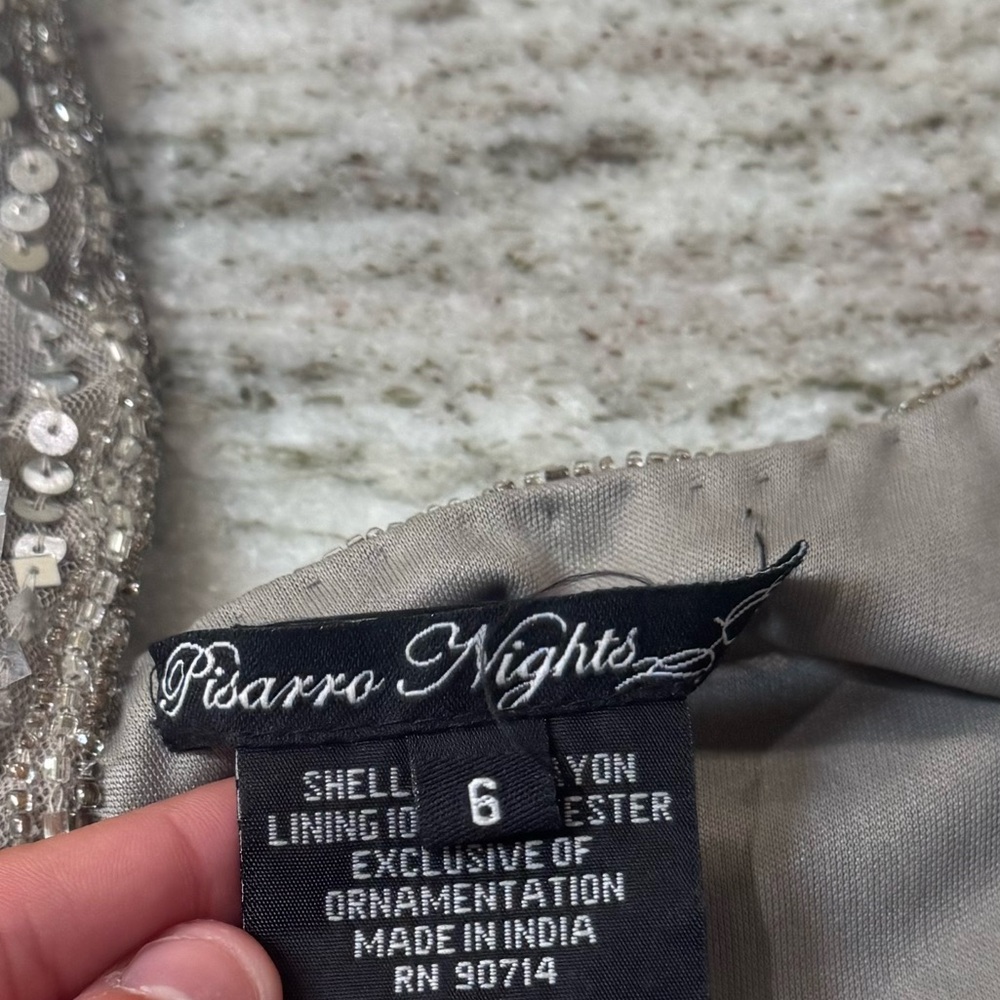 NWT Pisarro Nights Sparkling Mini Dress in Silver - Picture 5 of 6